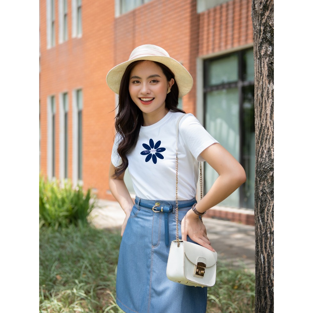 [Form Vừa] Áo thun nữ form vừa in hình hoa lá - Áo phông nữ Loza - G0173_thumbnail_2