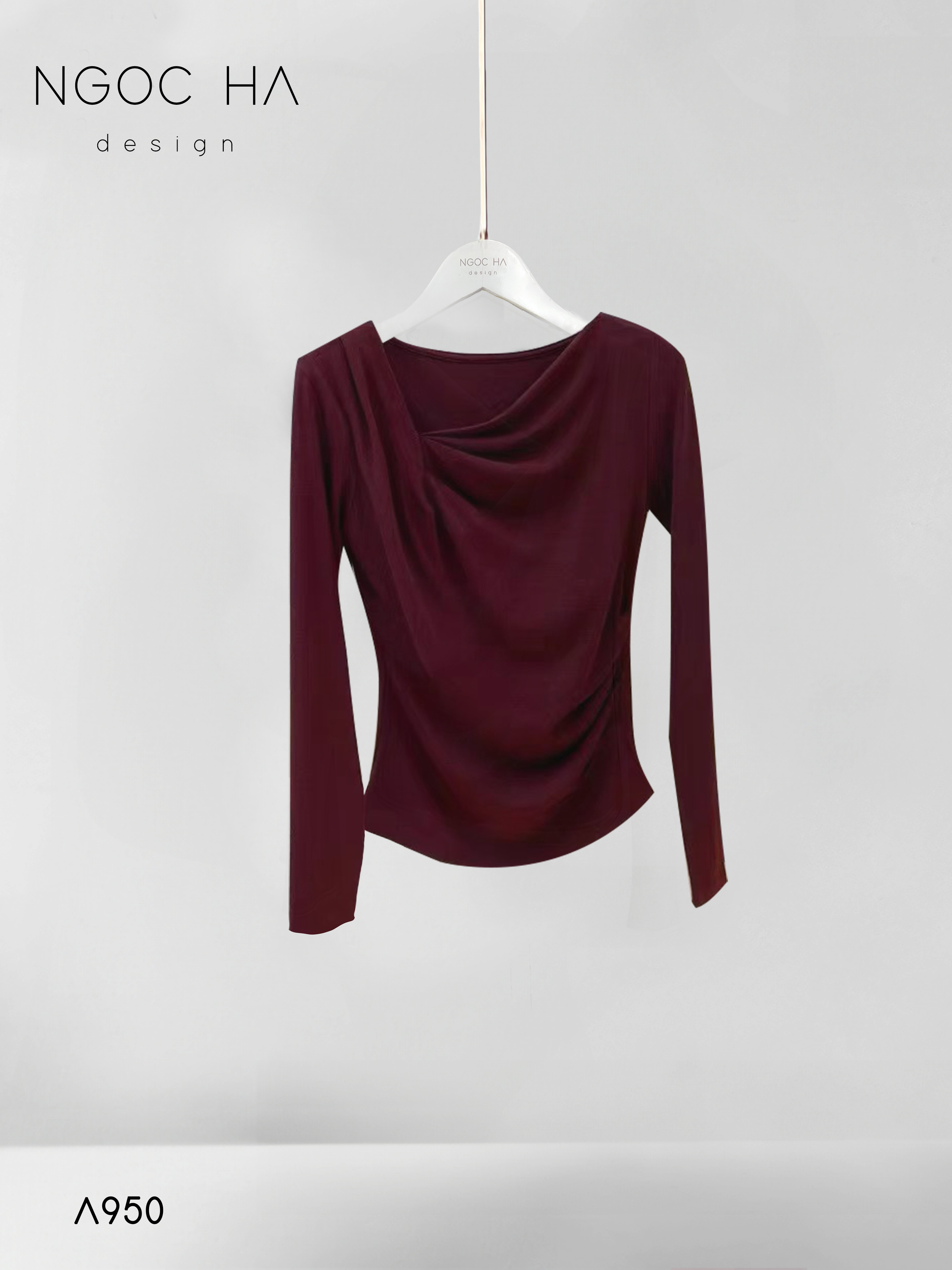 Jeri Top_ Thun Cổ Xếp Đổ Lệch Vai Dài Tay A950_thumbnail_2