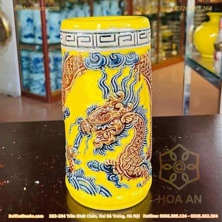 Ống Hương Men Vàng Hoàng Kim