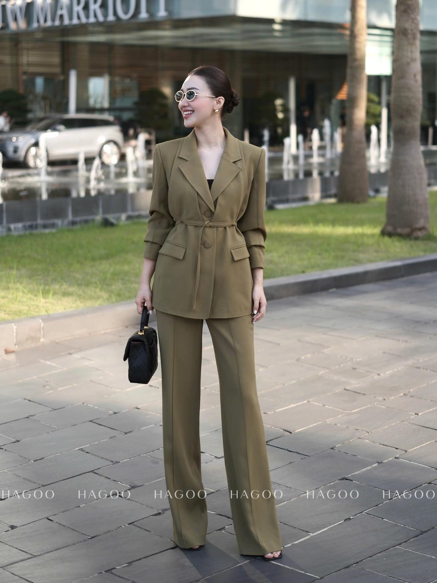 Set vest phối tà diễu chỉ