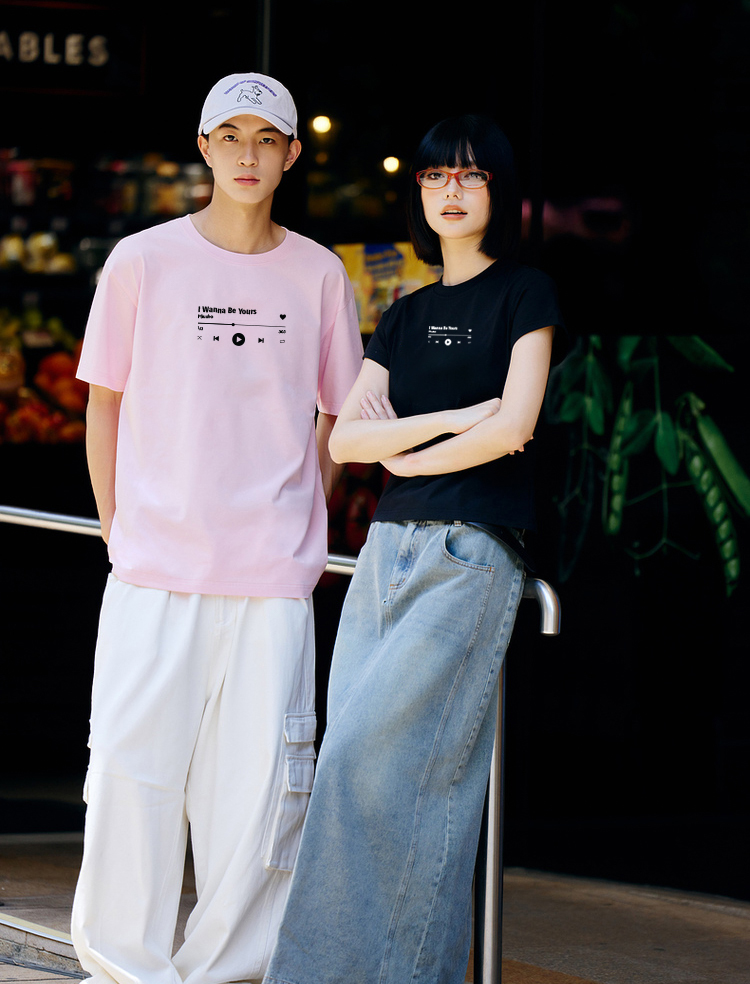 Áo thun cặp đôi couple from rộng ATD1376 Miucho vải cotton thoáng mát cổ tròn in mix_thumbnail_3