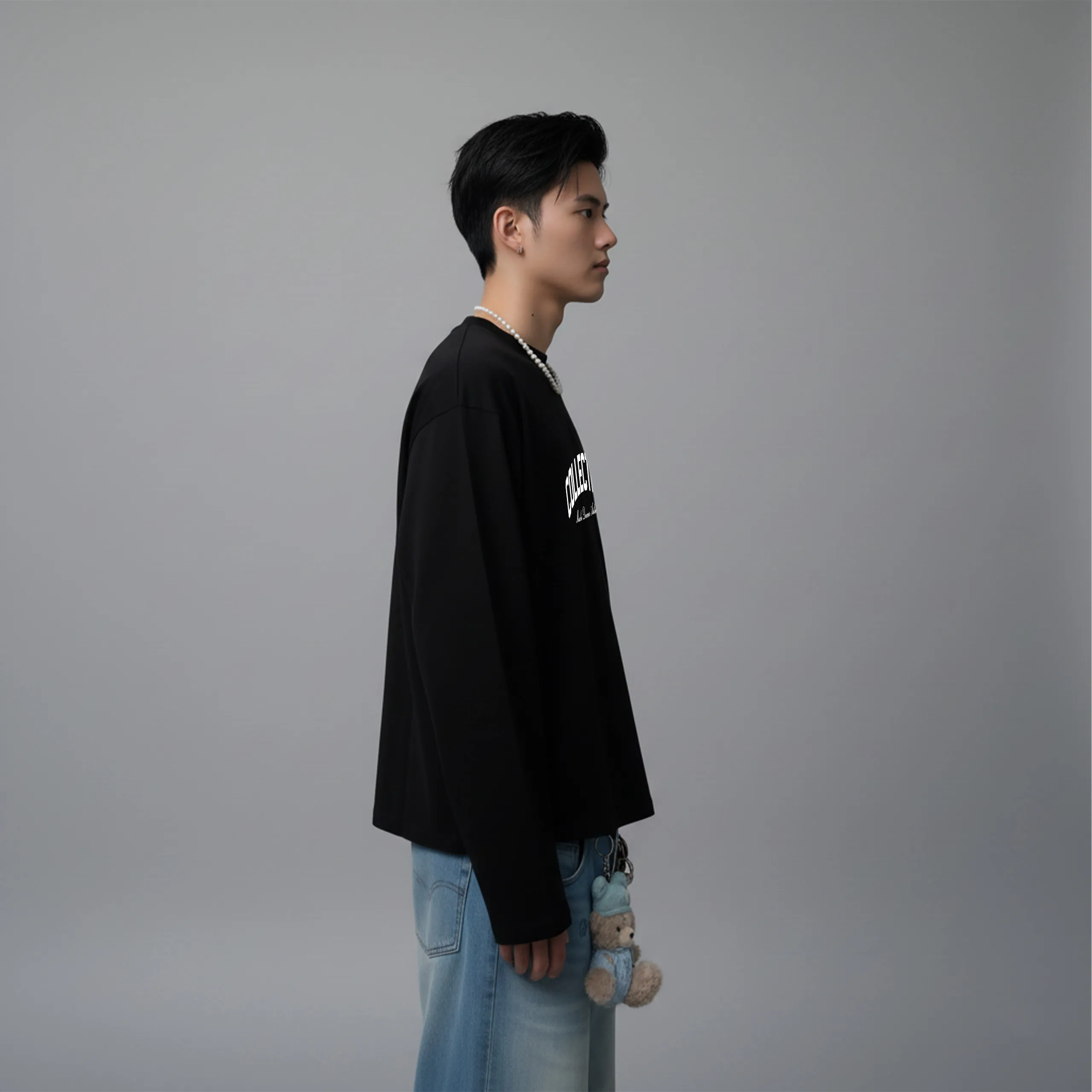 Áo phông boxy tay dài Miucho Club cotton 2 chiều thoáng mát in chữ COLLECTIVE 2679_thumbnail_8