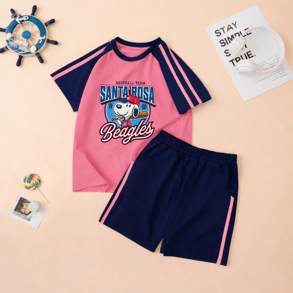 Đồ bộ bé trai, bé gái phối viền hình SANTAROSA BEAGLES - Loza Kids BF613_thumbnail_5