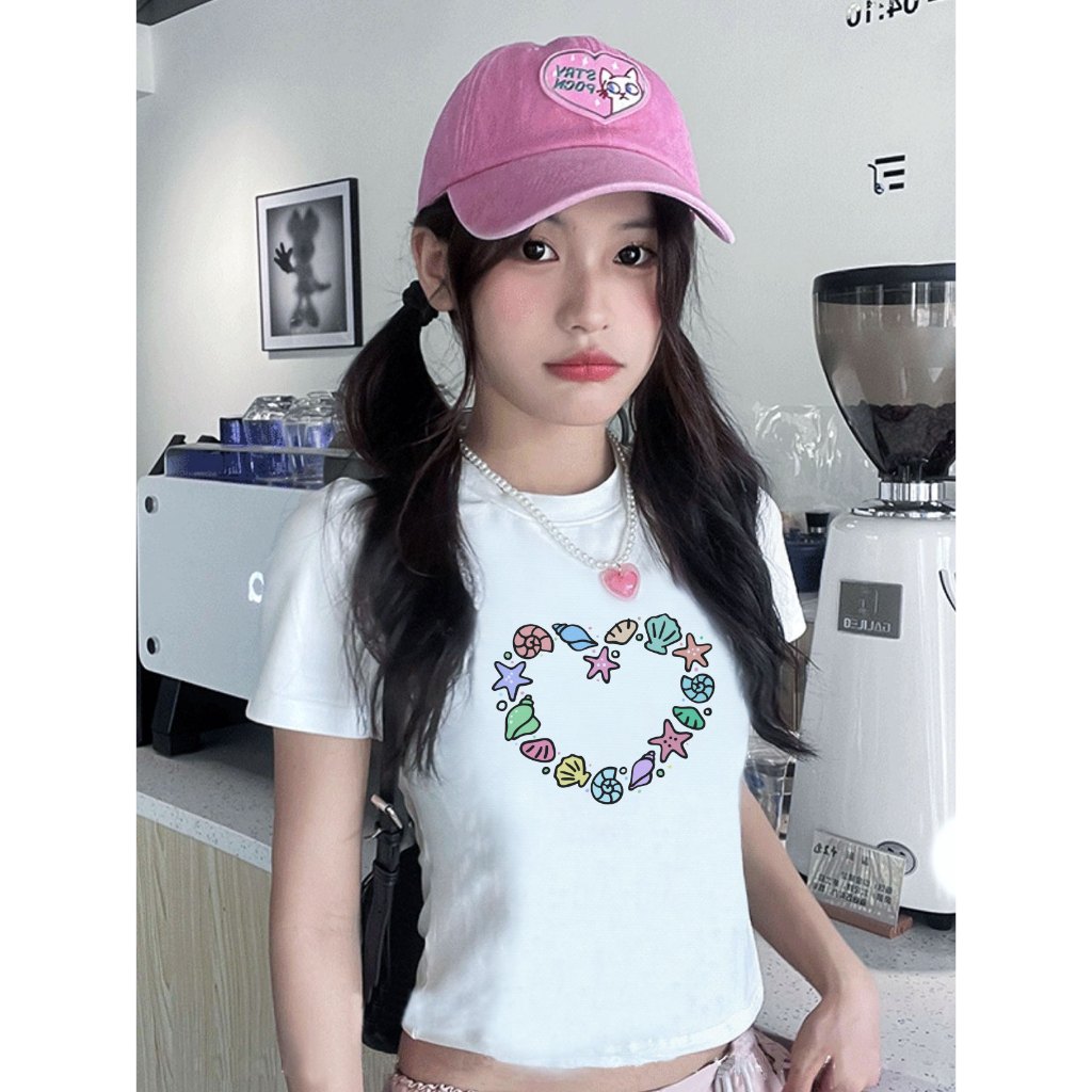Áo thun baby tee mùa hè in trái tim xinh xắn ABD1024 Miucho tay ngắn Cổ tròn hotrend in artwork_thumbnail_4