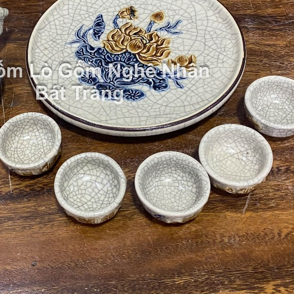 Ấm Chén Thờ Cúng Men Rạn Bát Tràng - hàng chuẩn Bát Tràng - Nghệ nhân chế tác_thumbnail_2