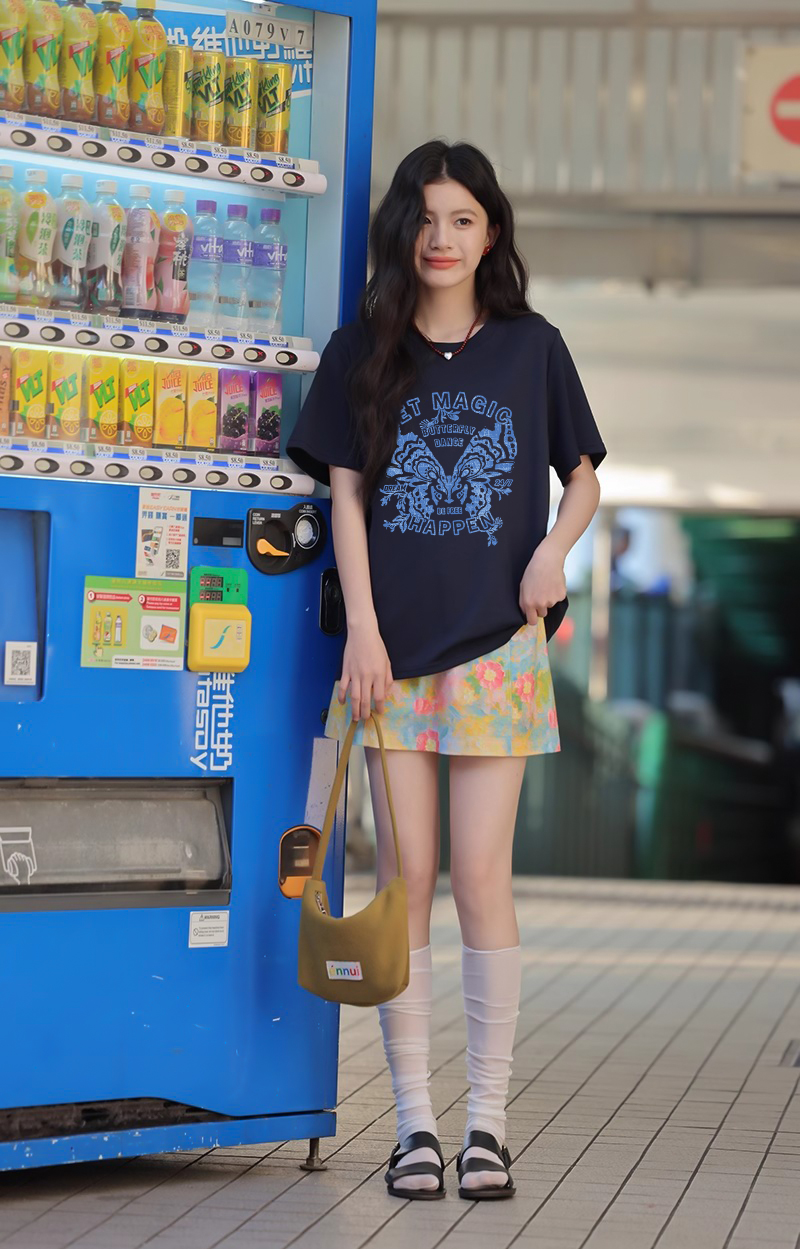 Áo thun nữ form regular ARD2413 Miucho Chic vải cotton thoáng mát phong cách cổ điển in mix_thumbnail_2