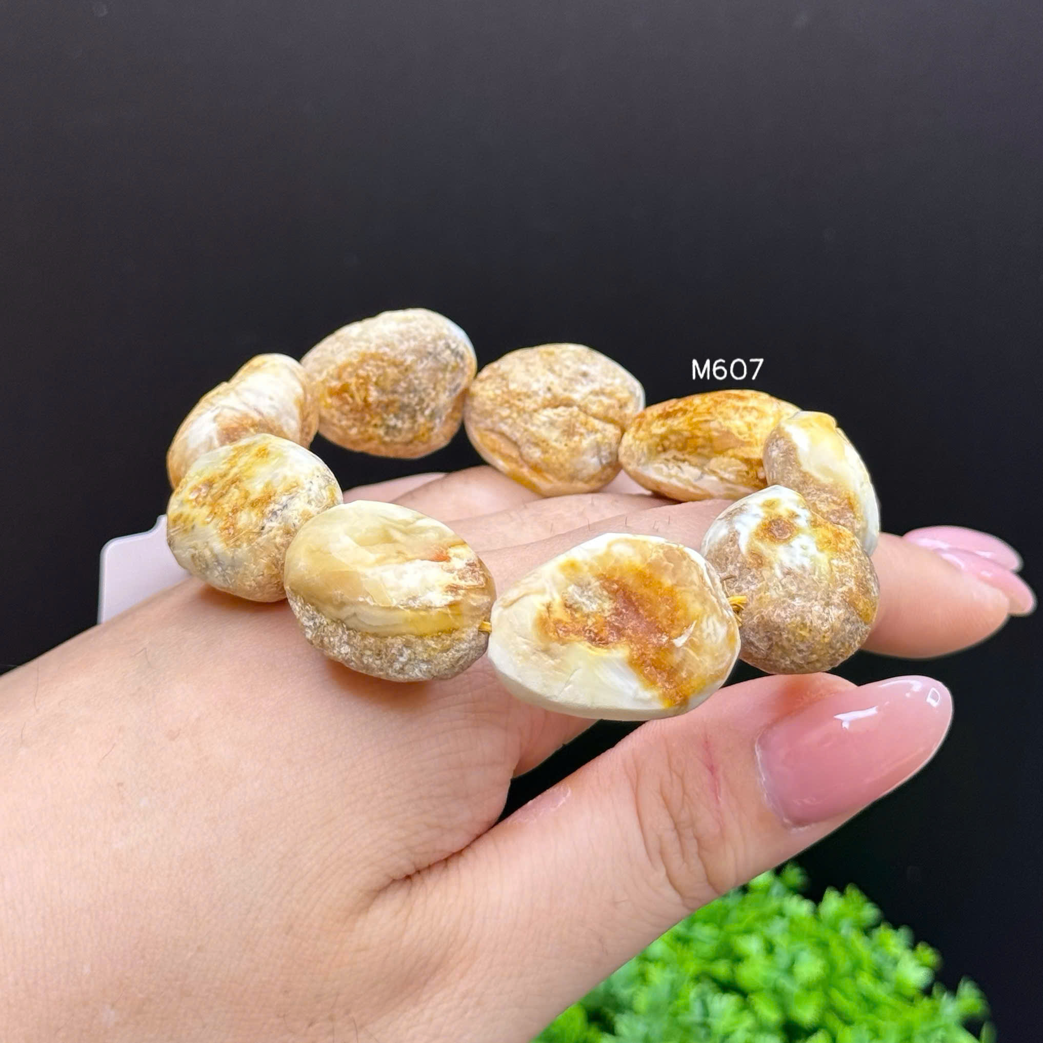 Lắc Tay Hổ Phách Bạch Thô - M607_thumbnail_1