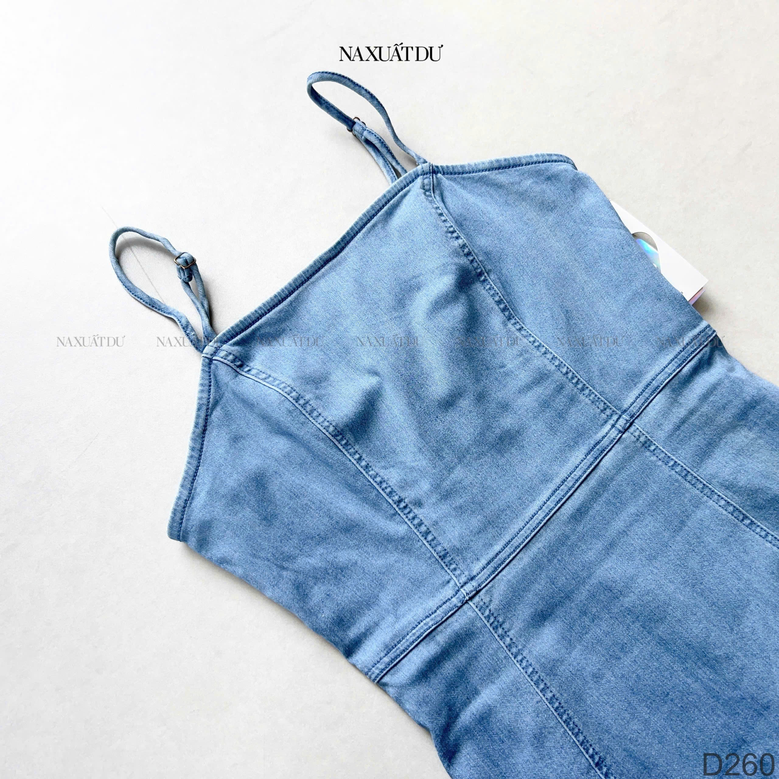 Đầm jean 2 dây 