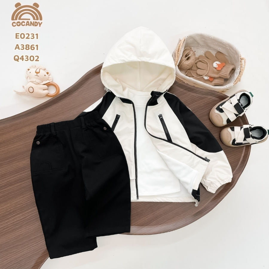 Quần dài kaki ĐEN túi viền cong