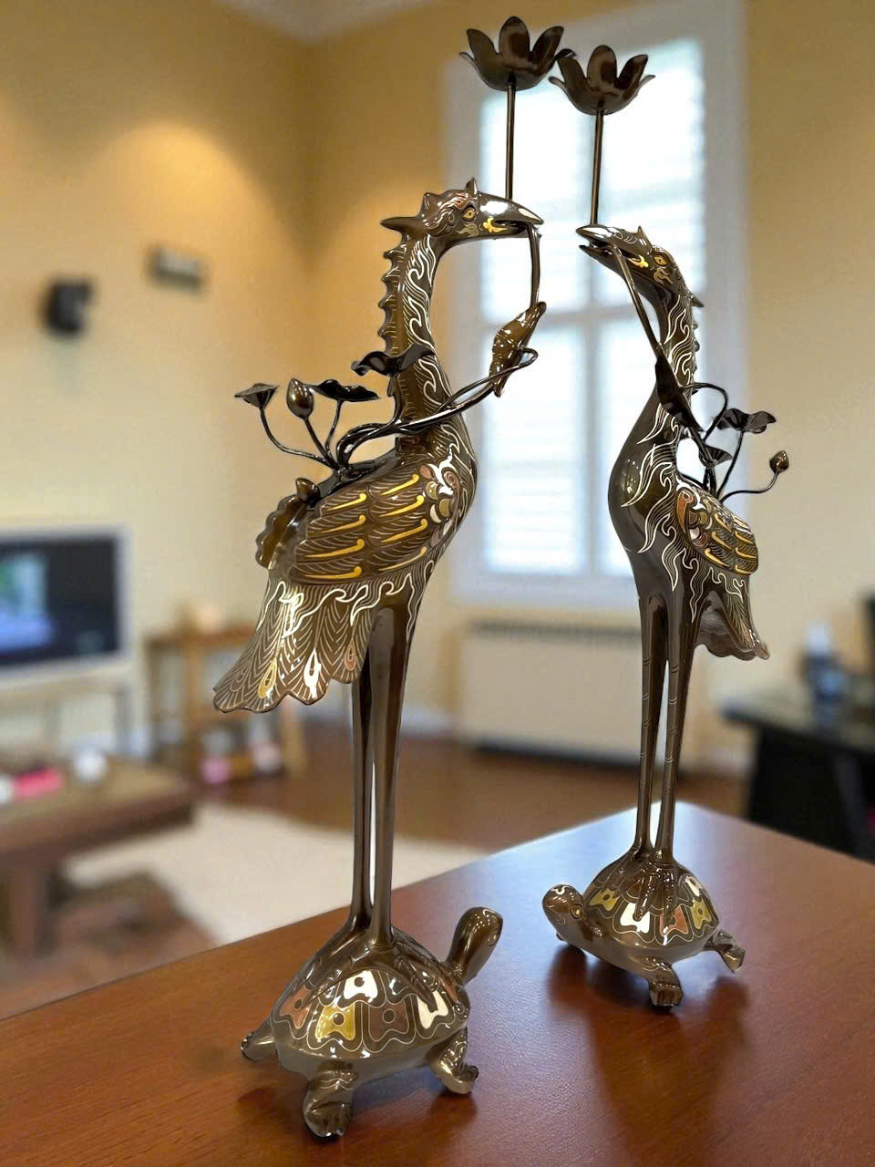 Bộ ngũ sự cao 60cm khảm ngũ sắc khảm kỹ _thumbnail_4