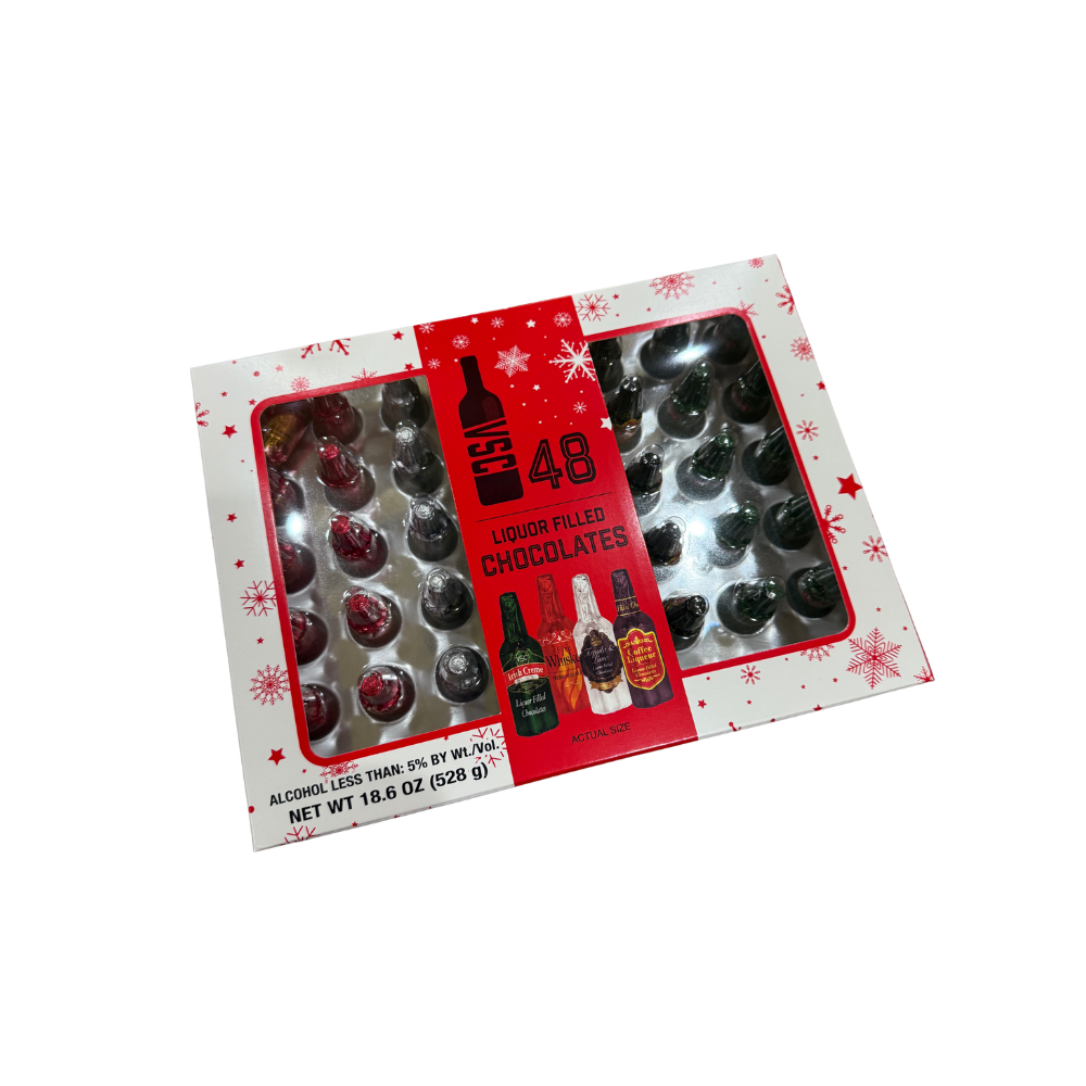 VSC Hộp 48 Viên Socola Nhân Rượu Cao Cấp (Coffee, Tequila, Fire Whiskey, Irish Creme) - Hàng Mỹ Chính Hãng SHM-0028