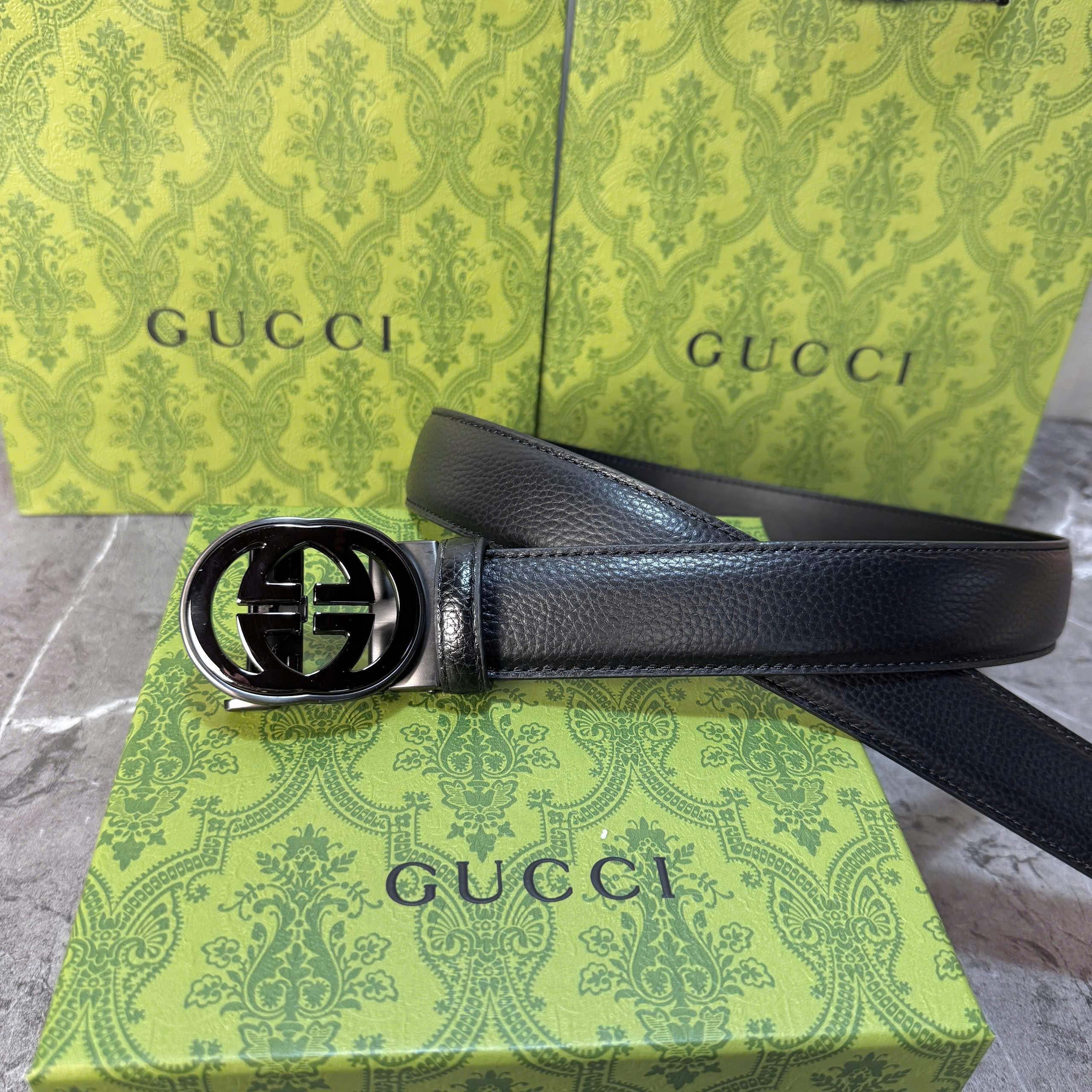 Thắt lưng Gucci Signature Leather Belt with Double G Buckle_thumbnail_5