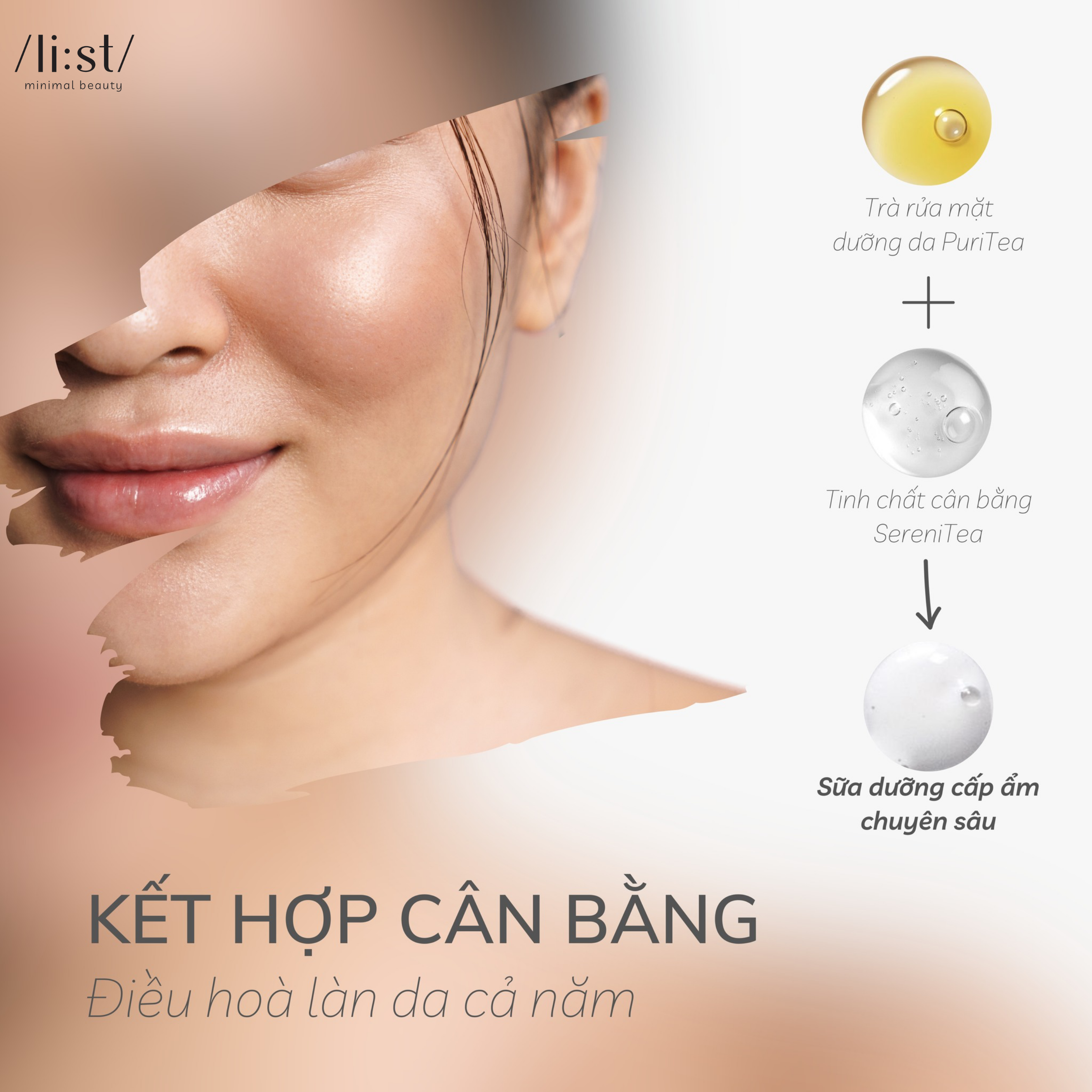 Bộ Đôi Chăm Da Tối Giản Li:st Dưỡng Da, Phục Hồi Và Cân Bằng Da Trà Rửa Mặt PuriTea 100ml, Serum SereniTea 30ml_thumbnail_5