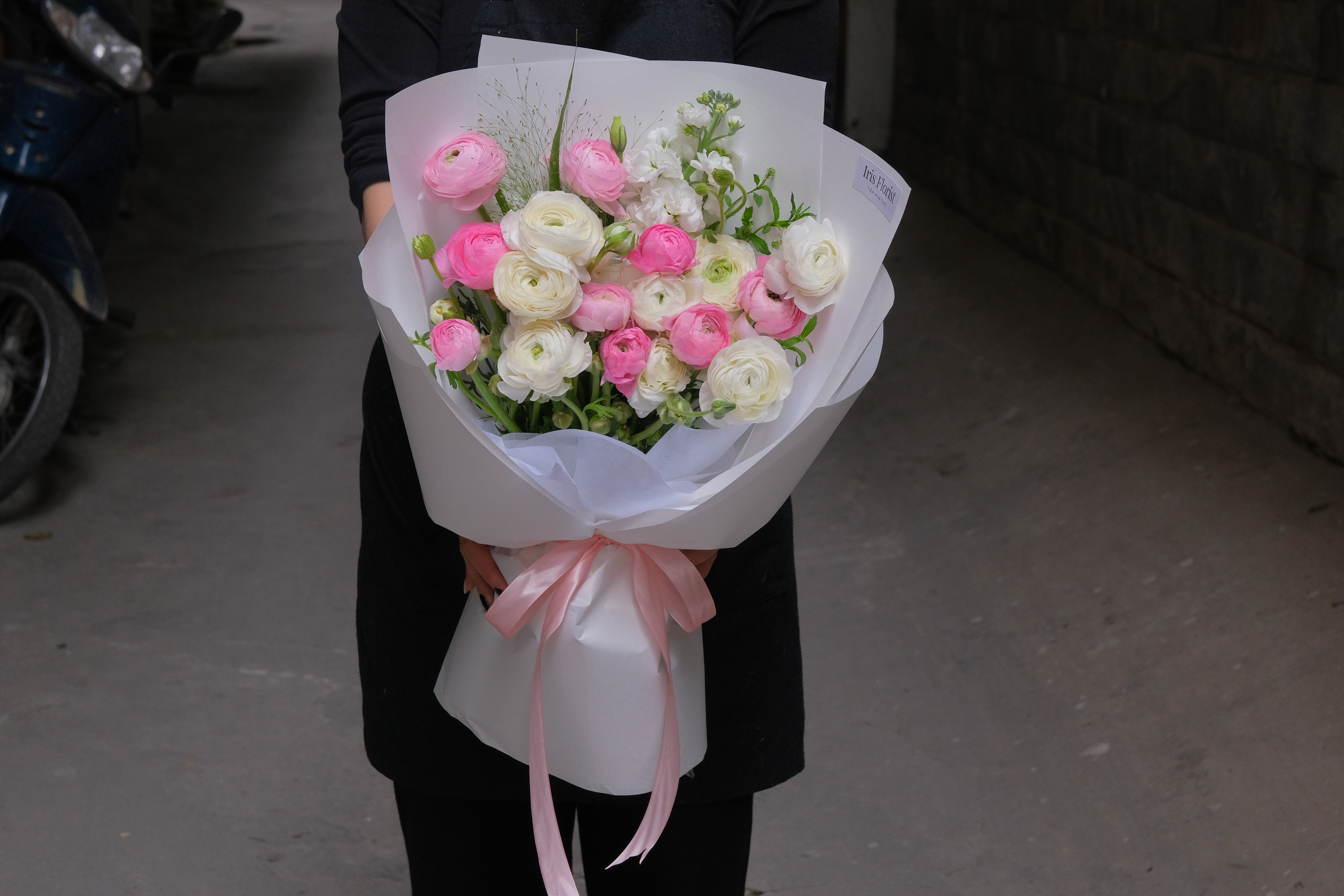 Bó hoa mao lương mix trắng hồng