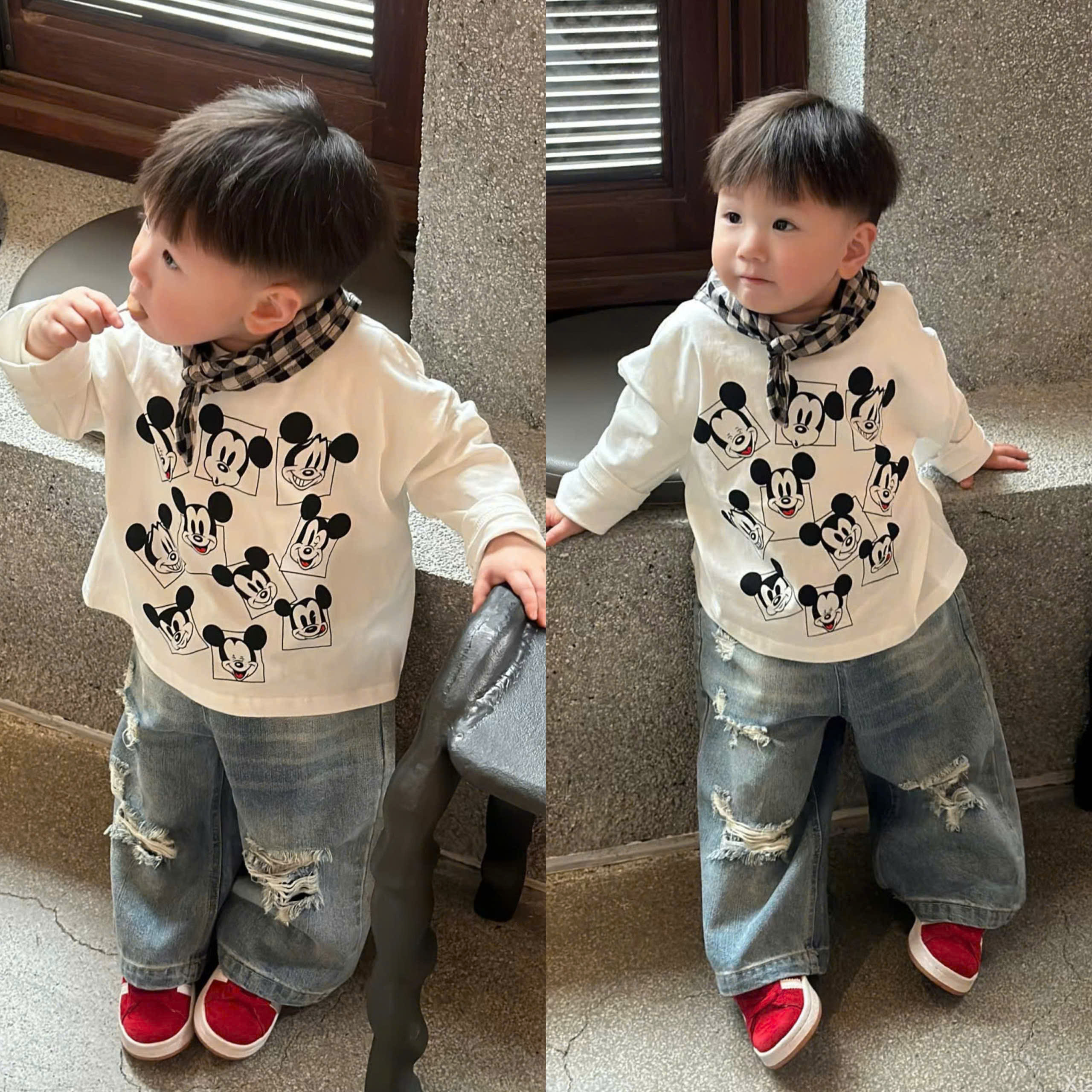 R83 BỘ DÀI TAY QUẦN JEAN HÌNH MICKY - A116.819