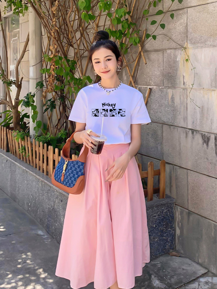 Áo thun nữ form vừa regular nhiều màu sắc ARD1486 Miucho Chic vải cotton cổ tròn in artwork_thumbnail_4