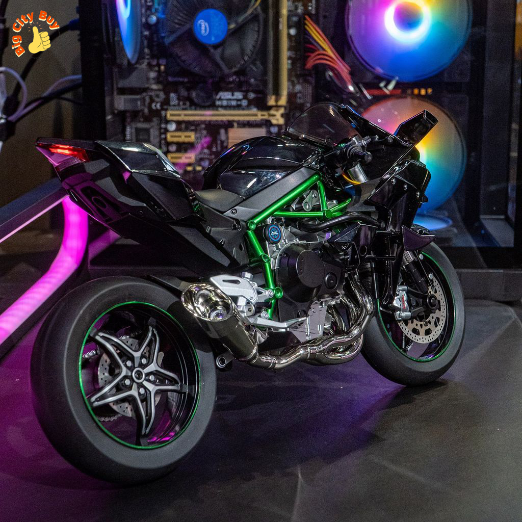 Mô Hình Xe Kawasaki Ninja H2R 1:6 XLG Đề Nổ - Vặn Ga - Phun Khói Giả Lập_thumbnail_1