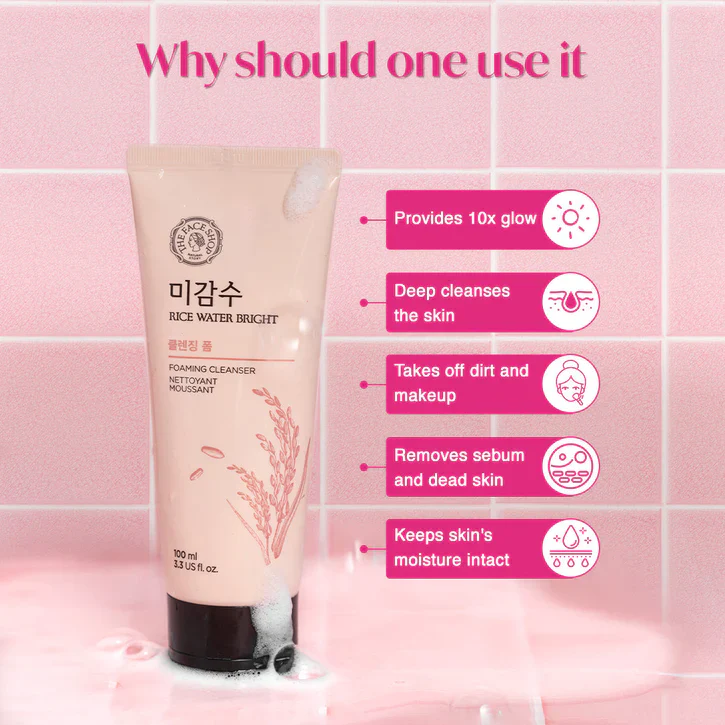 The Face Shop Rice Water Bright Foaming Cleanser 300ml_thumbnail_2