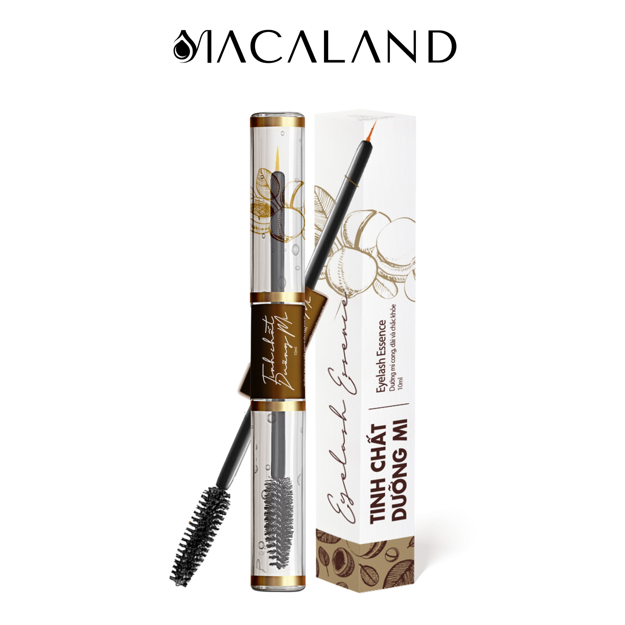 Tinh chất dưỡng mi dài cong chỉ sau 2 TUẦN 5ml/10ml MACALAND từ Đậu Xanh, Dầu Mắc Ca, Cỏ Ba Lá Đỏ