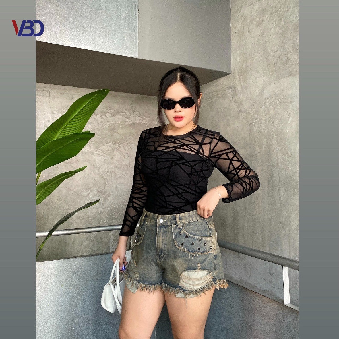 Quần short jean túi lòi đính hạt bigsize QSJ1106 dành cho nàng béo mập từ 55-90kg_thumbnail_4