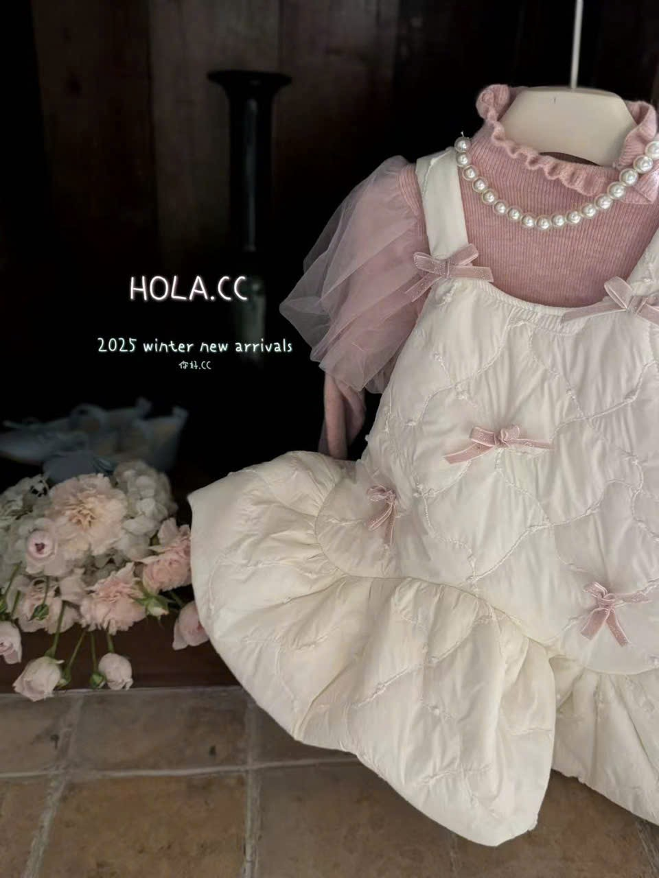 (V63) Yếm phao đính nơ hồng_thumbnail_0