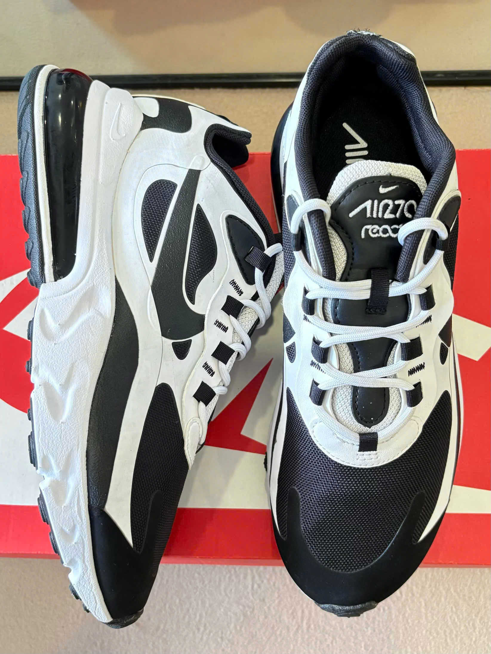 Nike Air Max 270 React Summite White Core Black Shoes CT1646-100