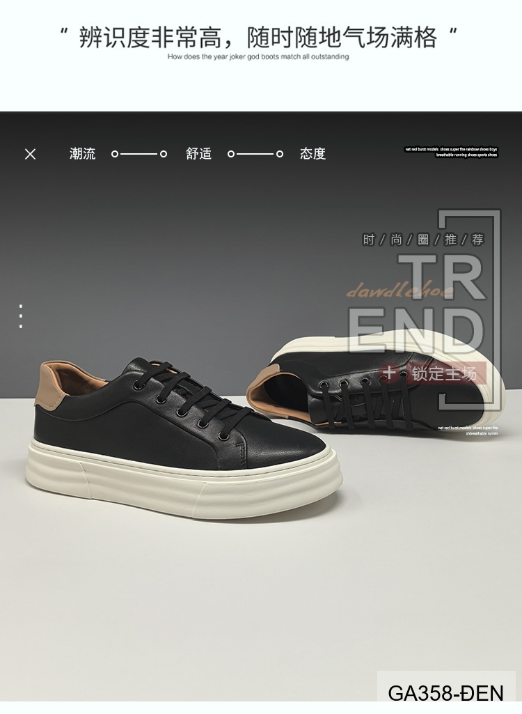 GA358 - Giày Sneaker Nam Đế Dày Phong Cách Hàn Quốc Da Bò Thoáng Khí_thumbnail_20