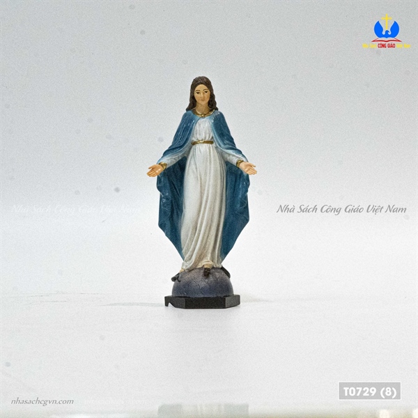 Tượng Mẹ Ban ơn xanh navy 13cm vẽ tay_thumbnail_3