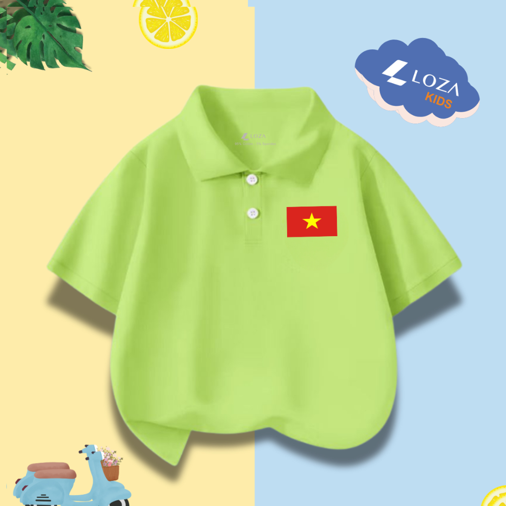 Áo Polo trẻ em  in hình cờ đỏ sao vàng Việt Nam - Loza Kids PL002_thumbnail_2