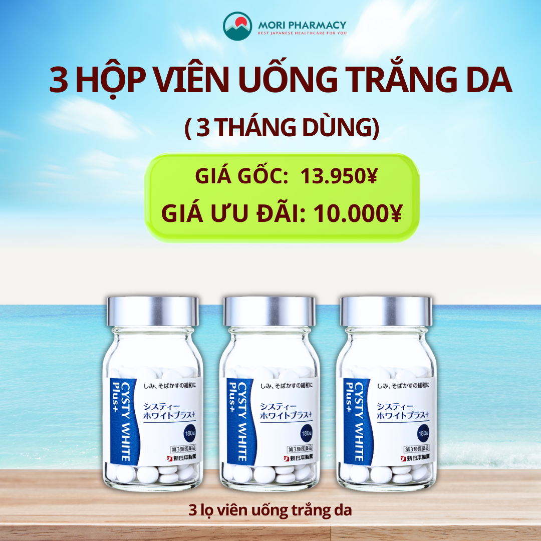 3 Viên uống trắng da Cystine white plus
