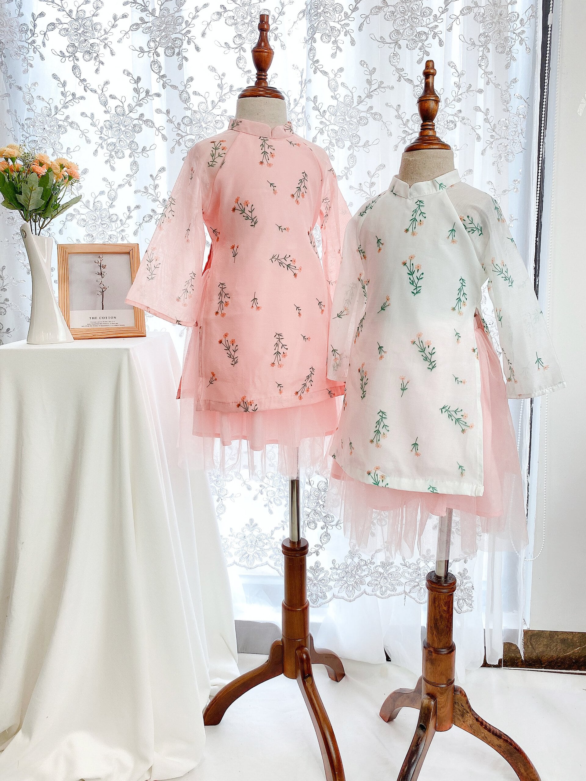 Set áo dài tơ hoa kèm chân váy tutu_thumbnail_6