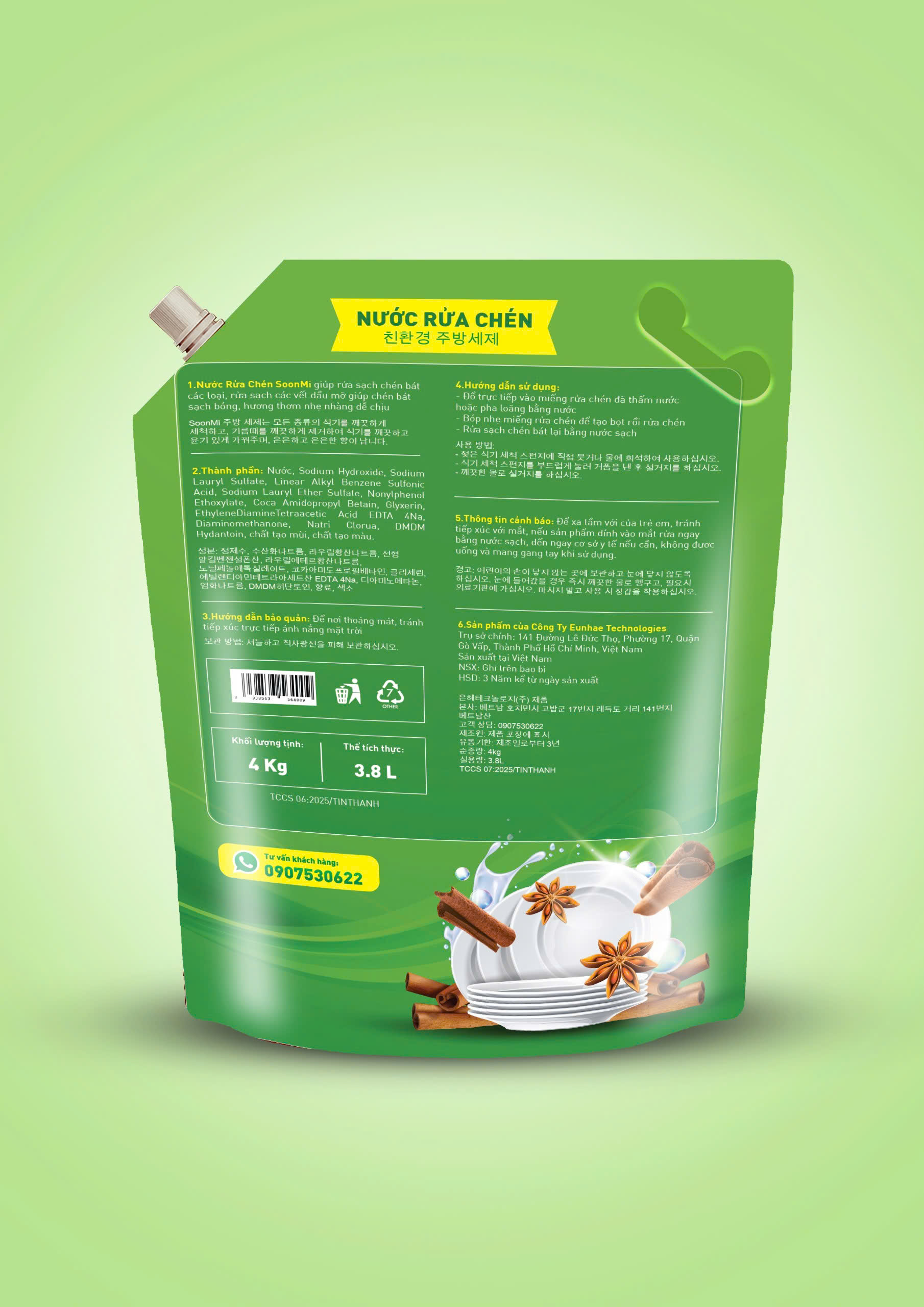 Nước rửa chén hương quế Soonmi 3L8_thumbnail_11