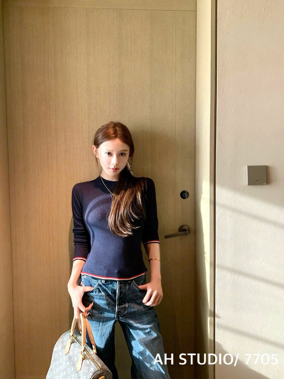 Áo len gân tay dài ( XANH ĐEN )_thumbnail_6