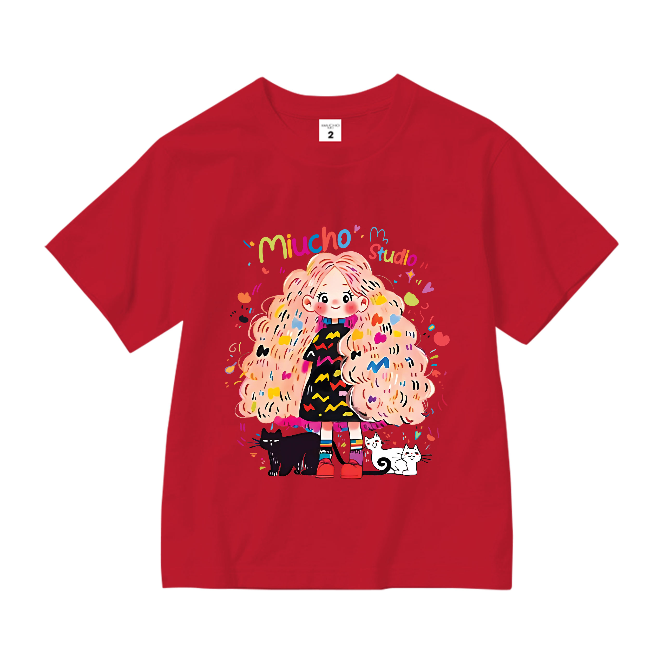 Áo thun bé gái form rộng chất vải cotton thoáng mát AED1544 Miucho Kid in artwork_thumbnail_7