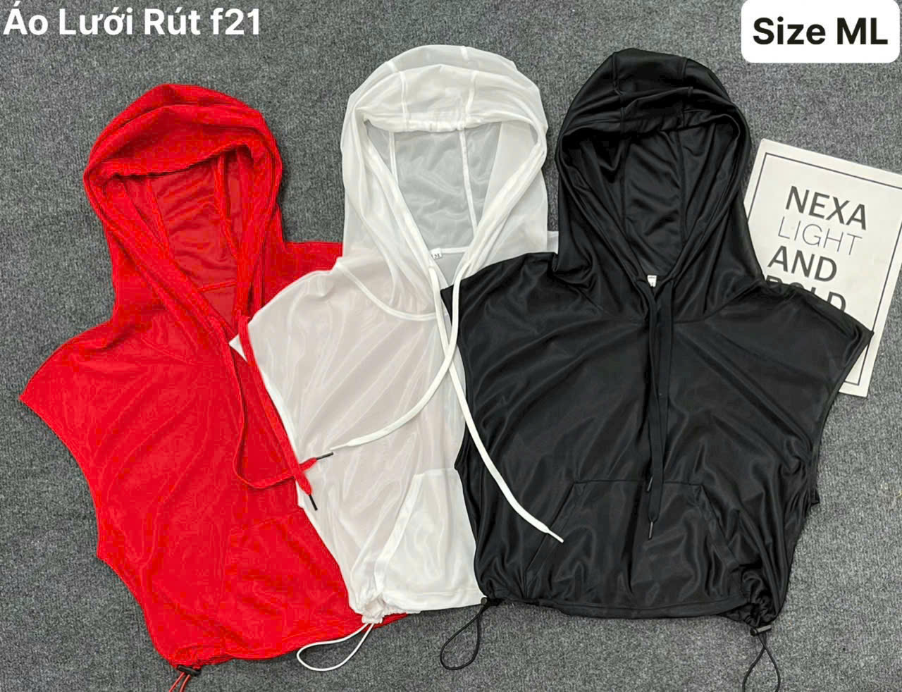 Áo Tank Thể Thao Dáng Croptop Có Nón Tay Ngắn Lưới Mè_thumbnail_5