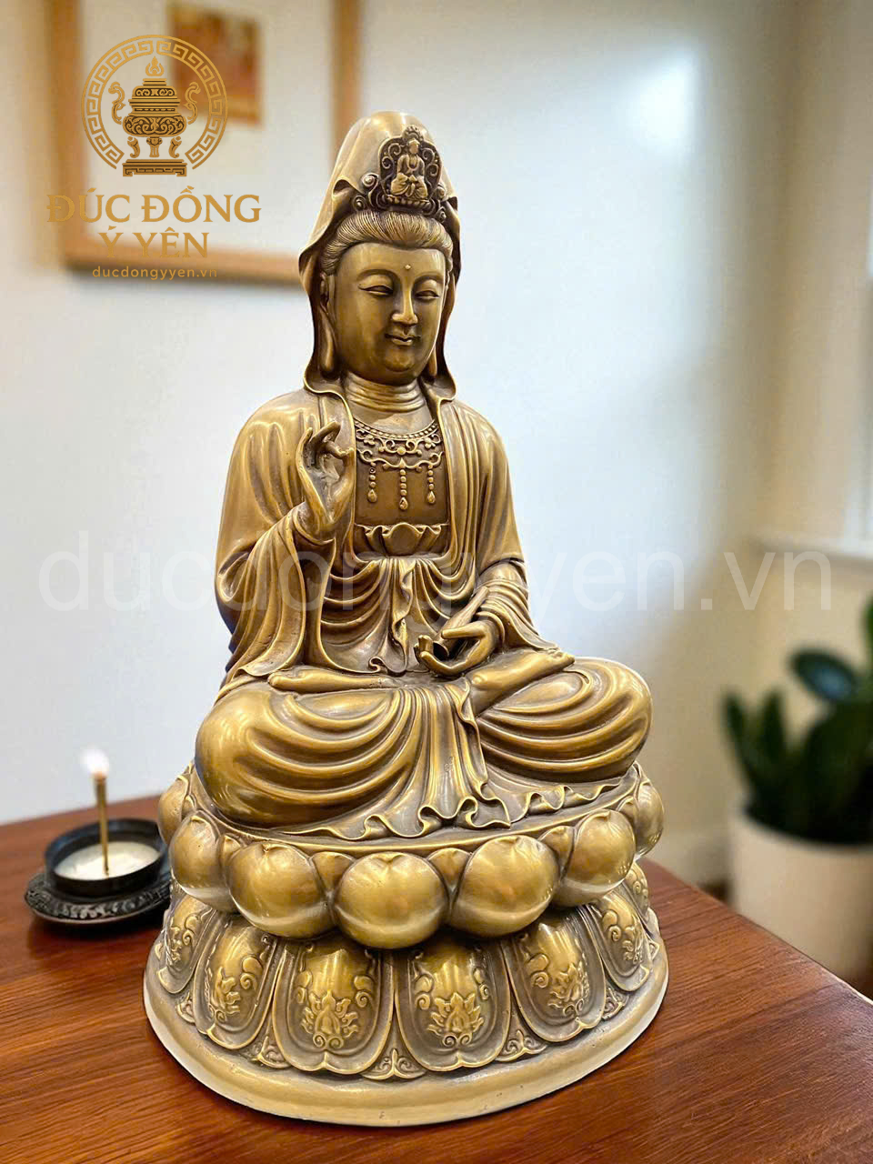 Tượng phật bà quan âm bồ tát bằng đồng 