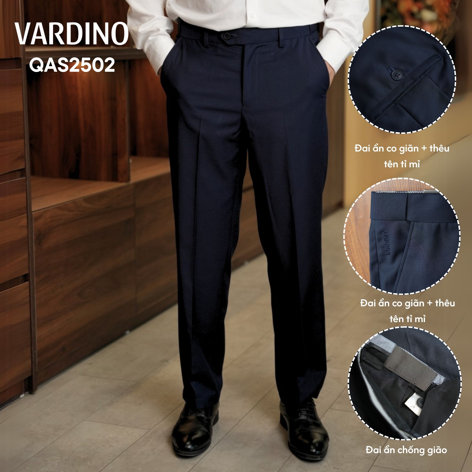 Quần âu nam Vardino QAS2502