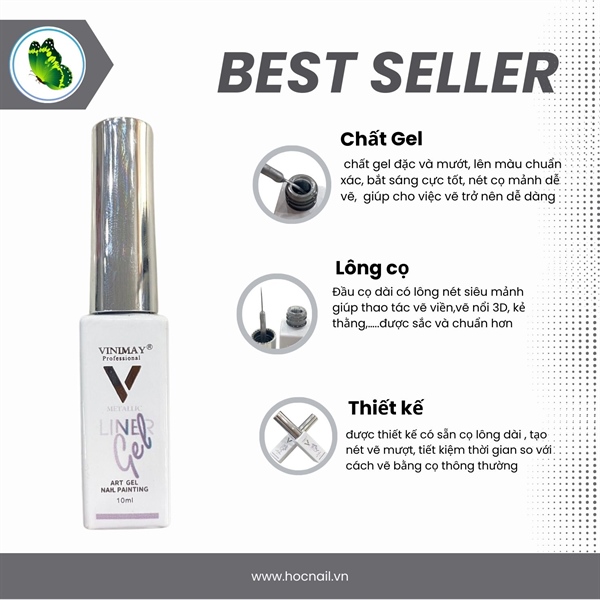 Gel cọ nét - Metal - Bạc Silver - Vinimay_thumbnail_1