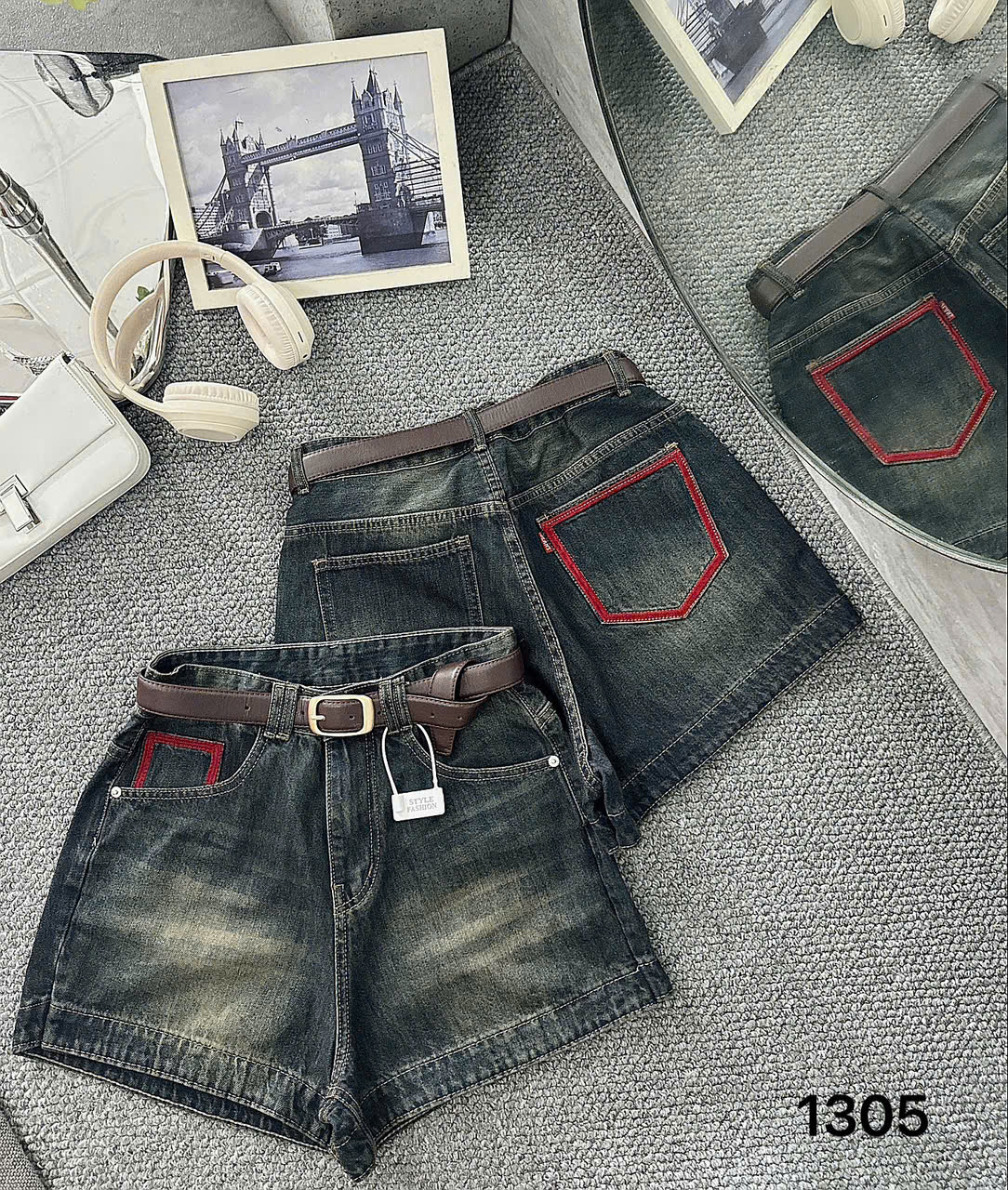 Quần short jean viền túi kiểu bigsize QSJ1305 dành cho nàng béo mập từ 55-90kg_thumbnail_3