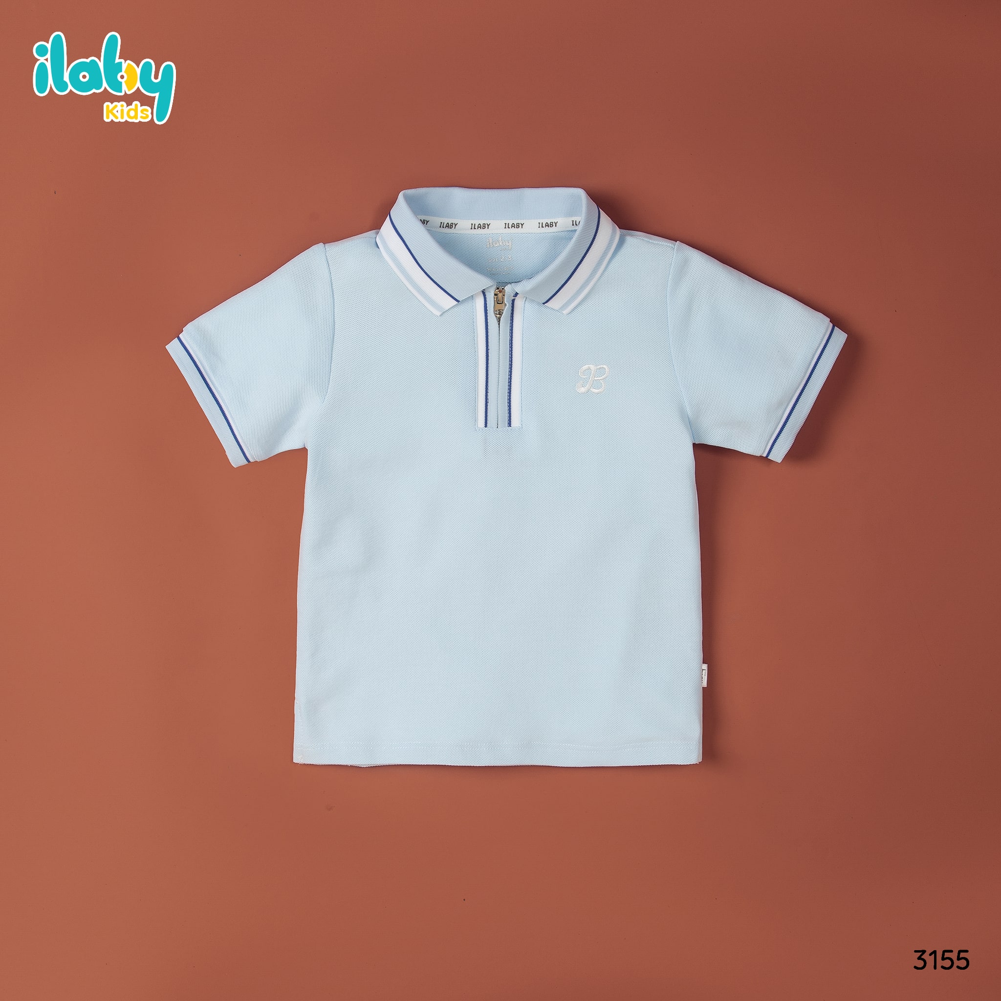 Áo polo cổ kéo khóa phối bo