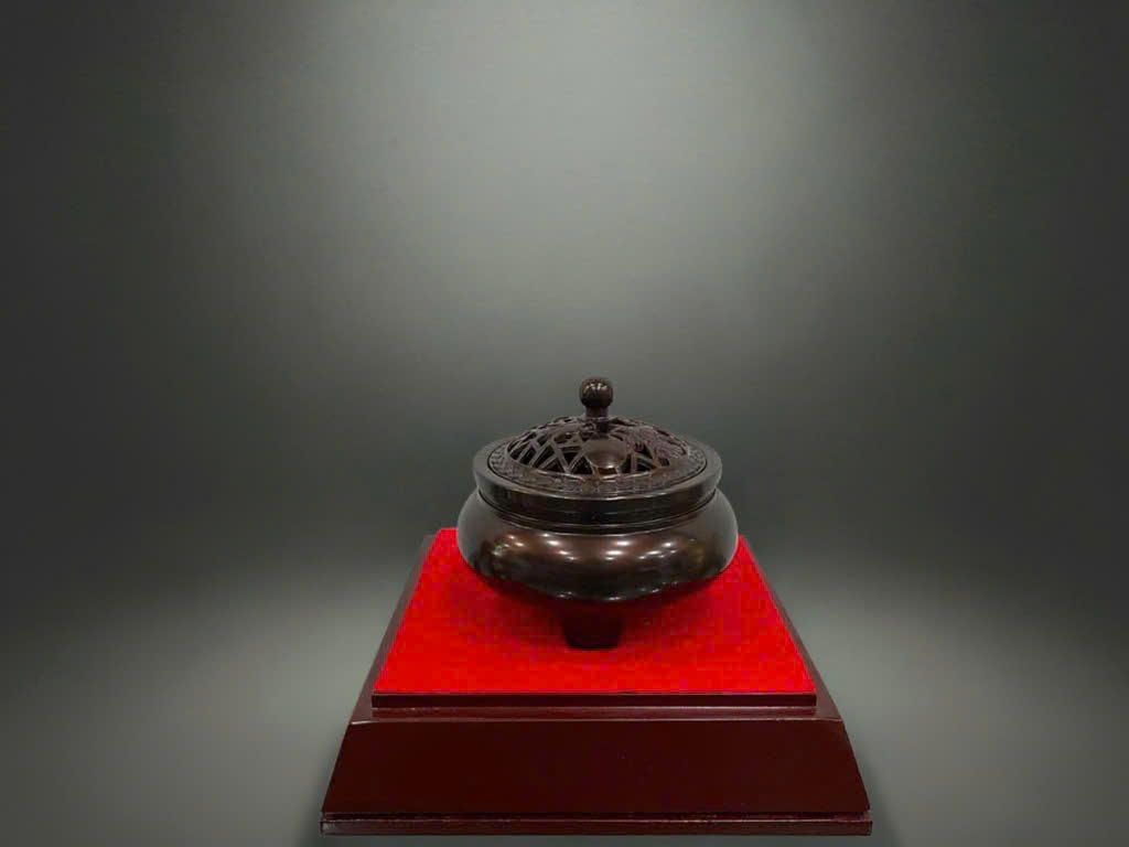 Lư đốt trầm màu nâu bằng đồng _thumbnail_2