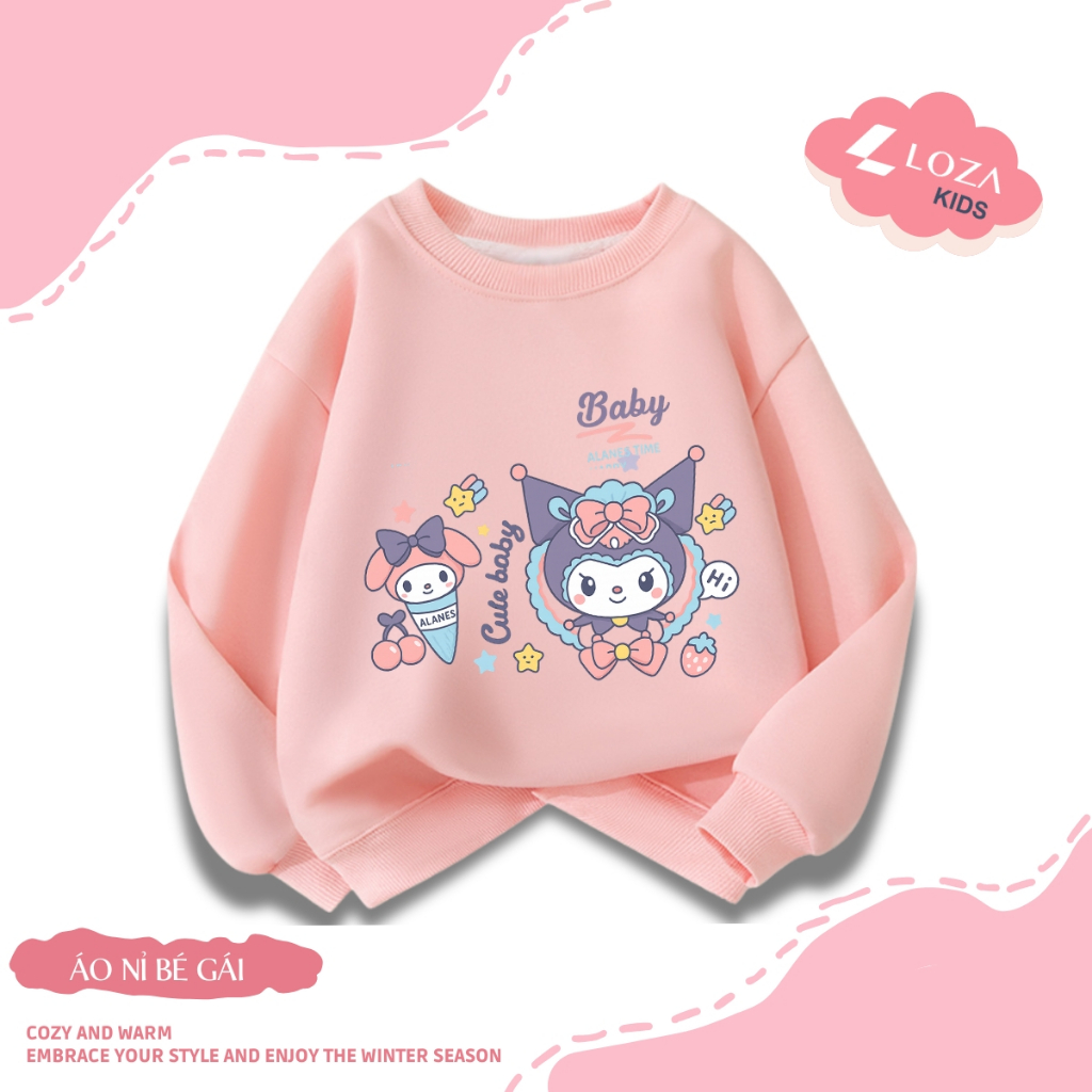 Áo nỉ sweater bé gái in hình My Melody&Kuromi - Loza Kids IN016_thumbnail_2