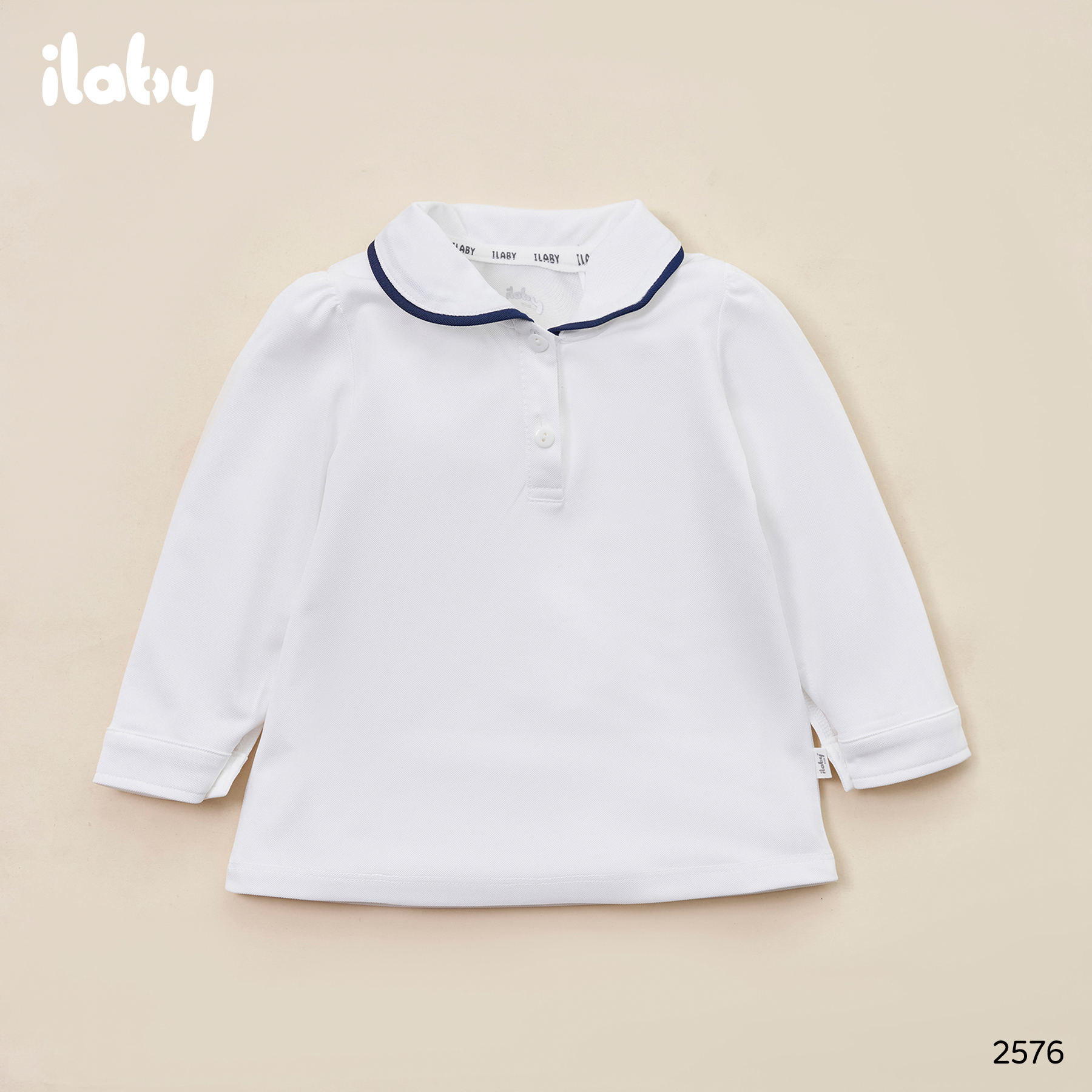 Áo dài tay cổ phối viền