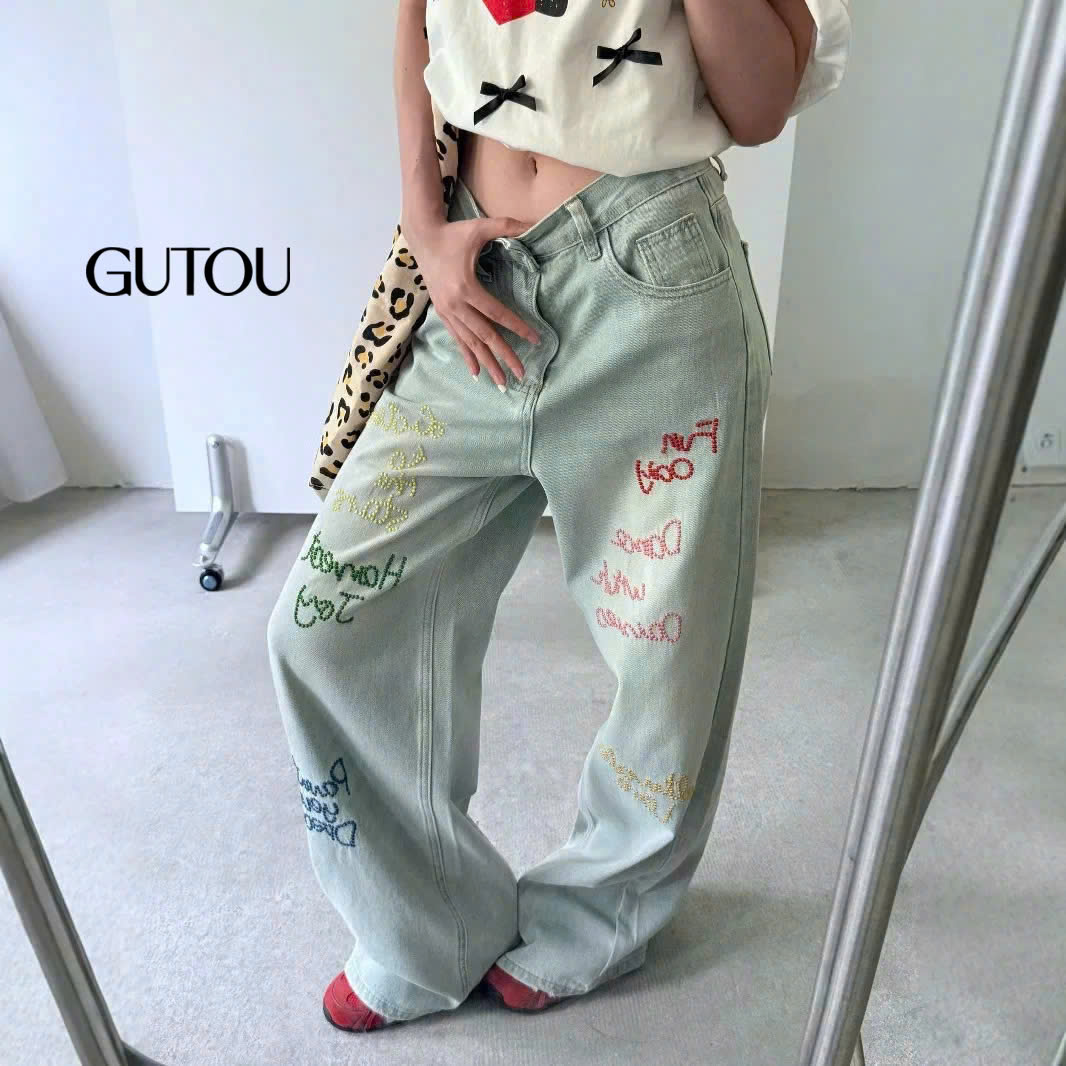 [ GUTOU ] Quần Jean Suông Fun Day_thumbnail_6