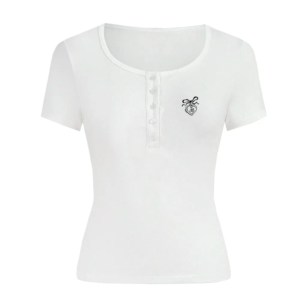 Áo thun ôm body Miucho vải visco thoáng mát tay ngắn cổ nút siêu hack dáng in artwork 2715_thumbnail_0