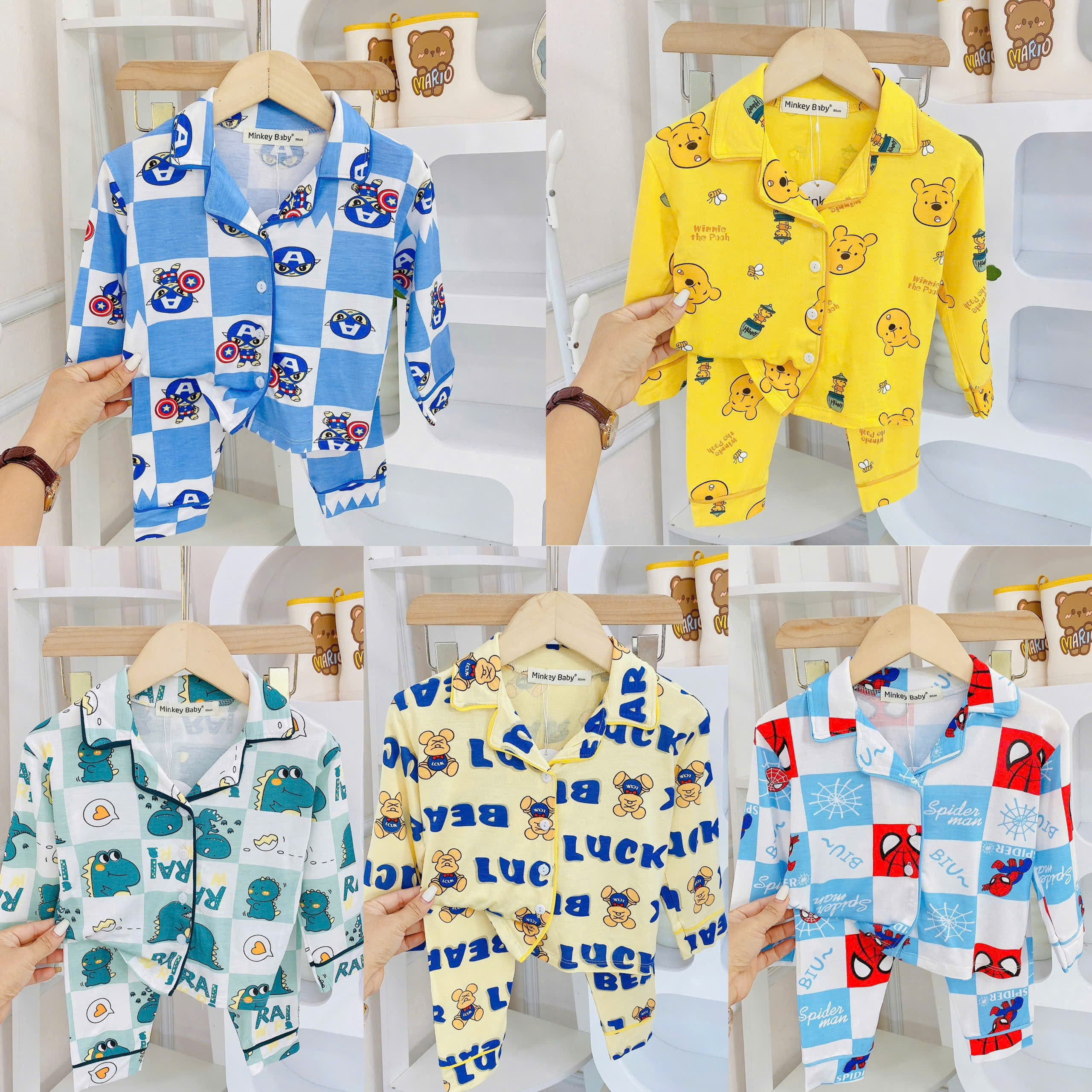 G44 BỘ PIJAMA DÀI TAY MINKEY MÃ 2 ( ngẫu nhiên )  - A003.109