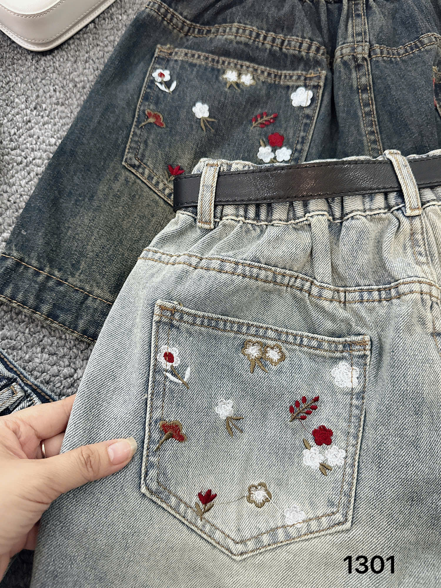 Quần short lưng thun thêu hoa bigsize QSJ1301 dành cho nàng mũm mĩm từ 55-90kg_thumbnail_3