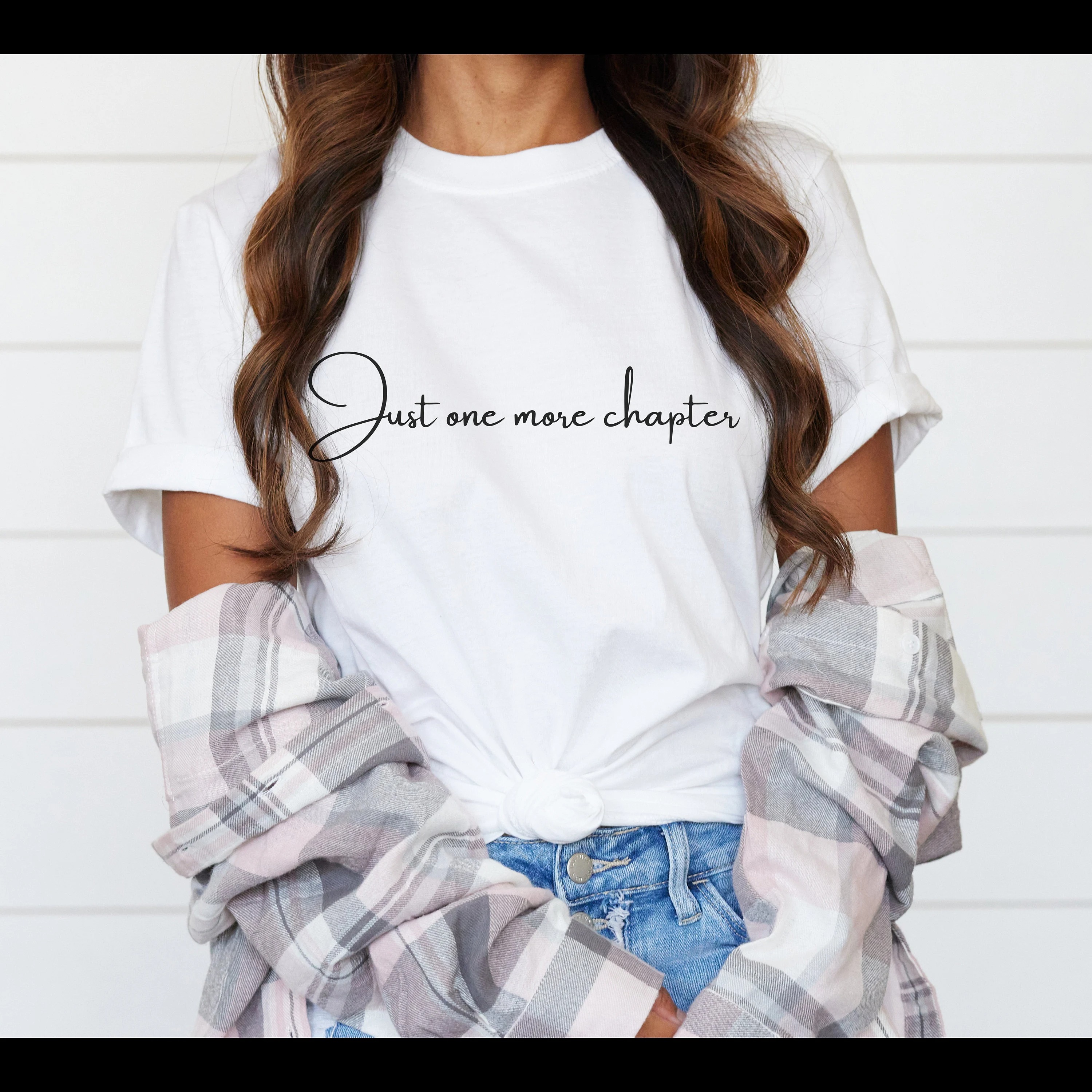 Just One More Chapter Shirt - Funny Book Lover Tee Reading Gift Bookworm T-Shirt Unisex_thumbnail_1