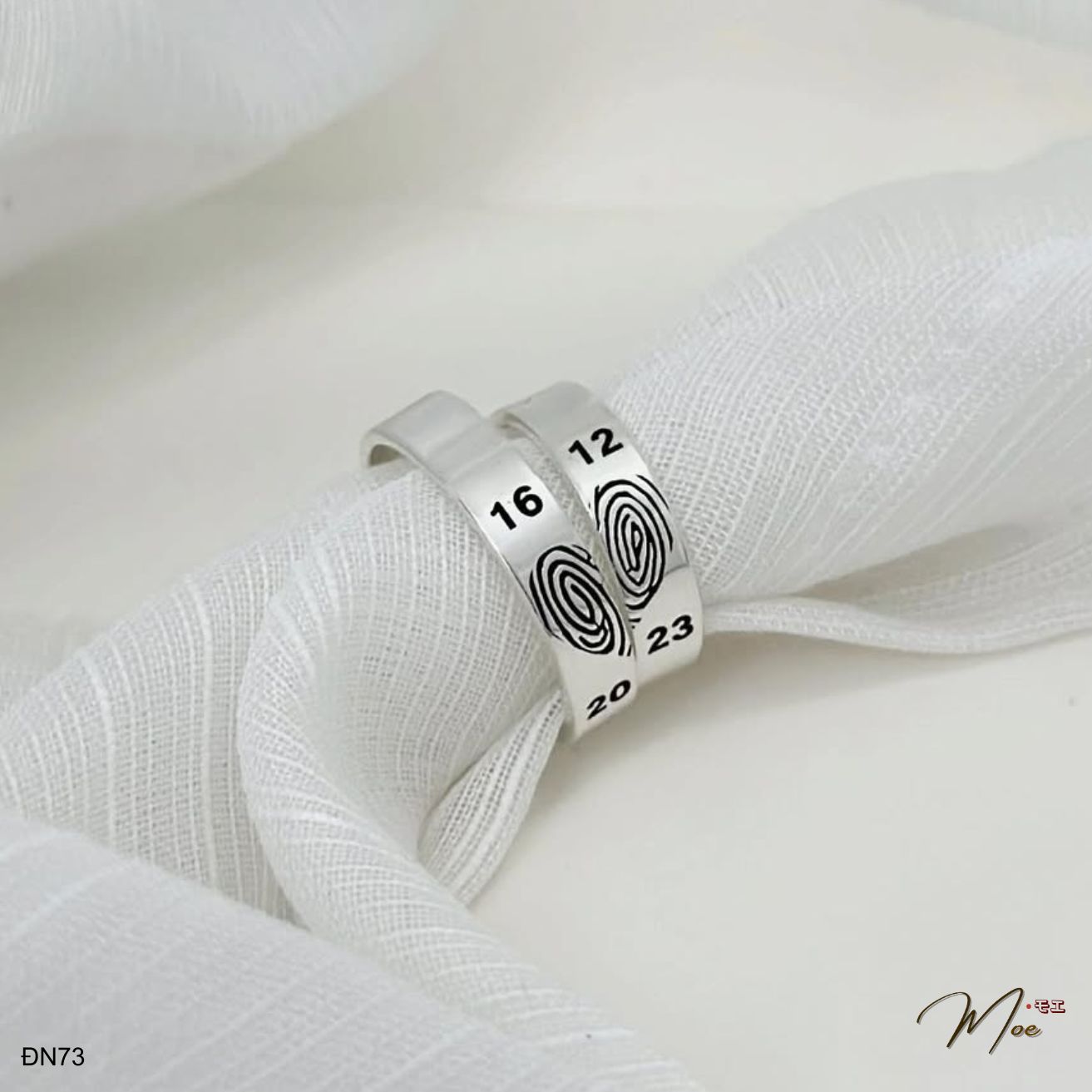 ĐN73 - Nhẫn đôi trơn khắc vân tay theo yêu cầu_thumbnail_1