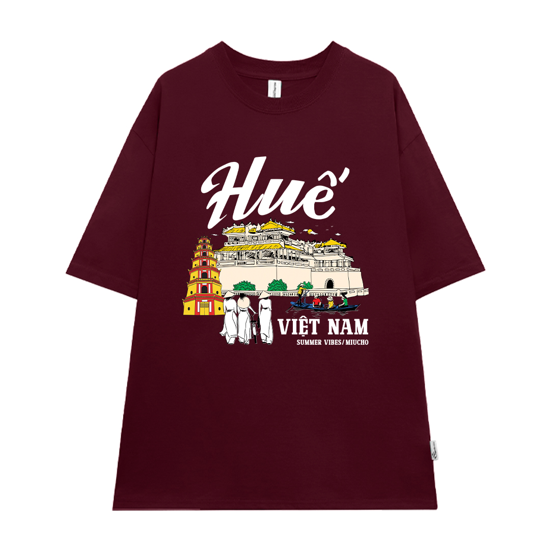 Áo thun du lịch Huế ATD1265 Miucho vải cotton thoáng mát in mix_thumbnail_20